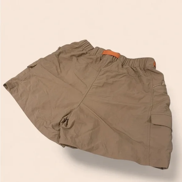 Patagonia Tan Cargo Shorts with Orange Web Belt Unisex - Picture 3 of 4